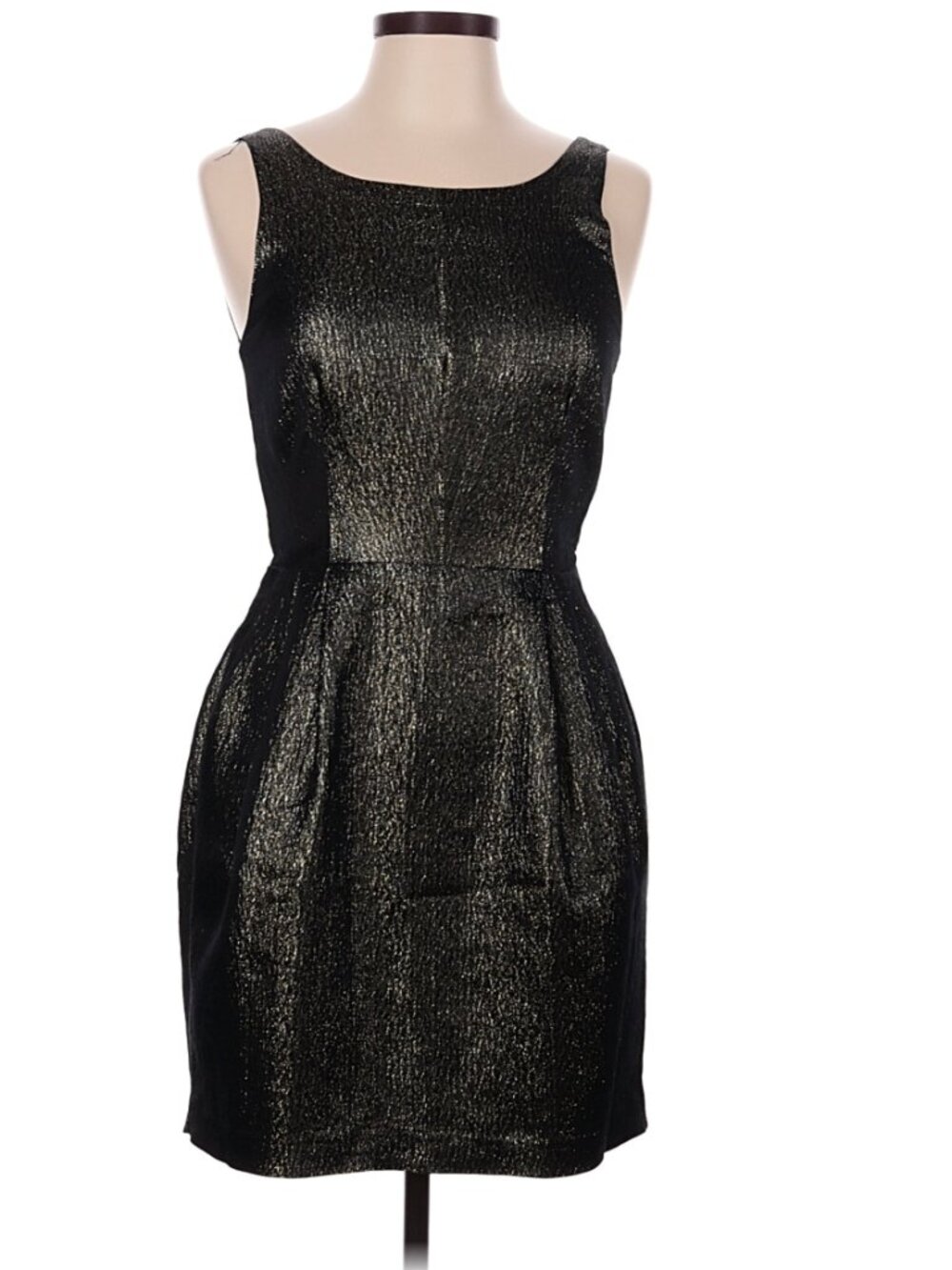 Club Monaco Black Metallic Shimmer Cocktail Dress Size 6 Open Back Party Dress